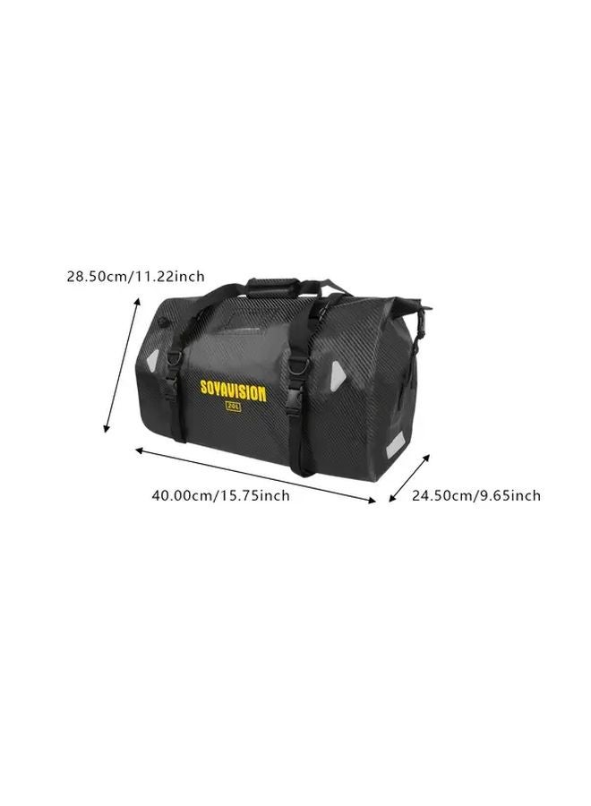 Carbon Fiber Motorcycle Tail Bag 50L Capacity Adjustable Strap Seat Storage Black - Image 2